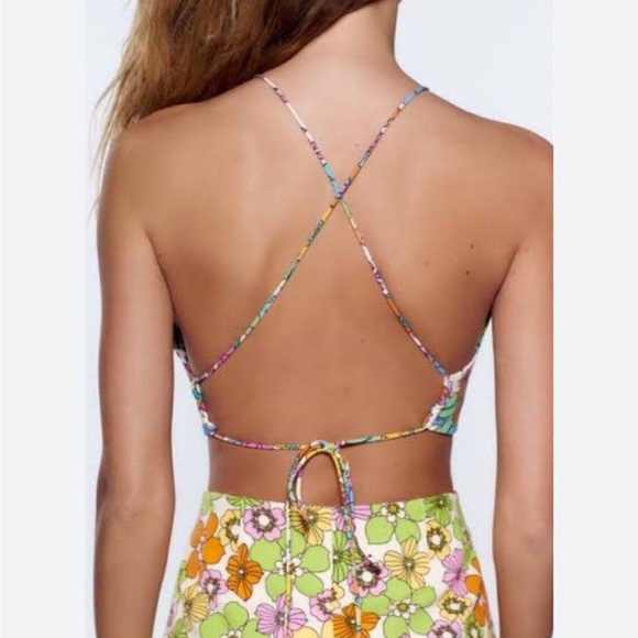 Zara boho floral halter crop top - Picture 3 of 5